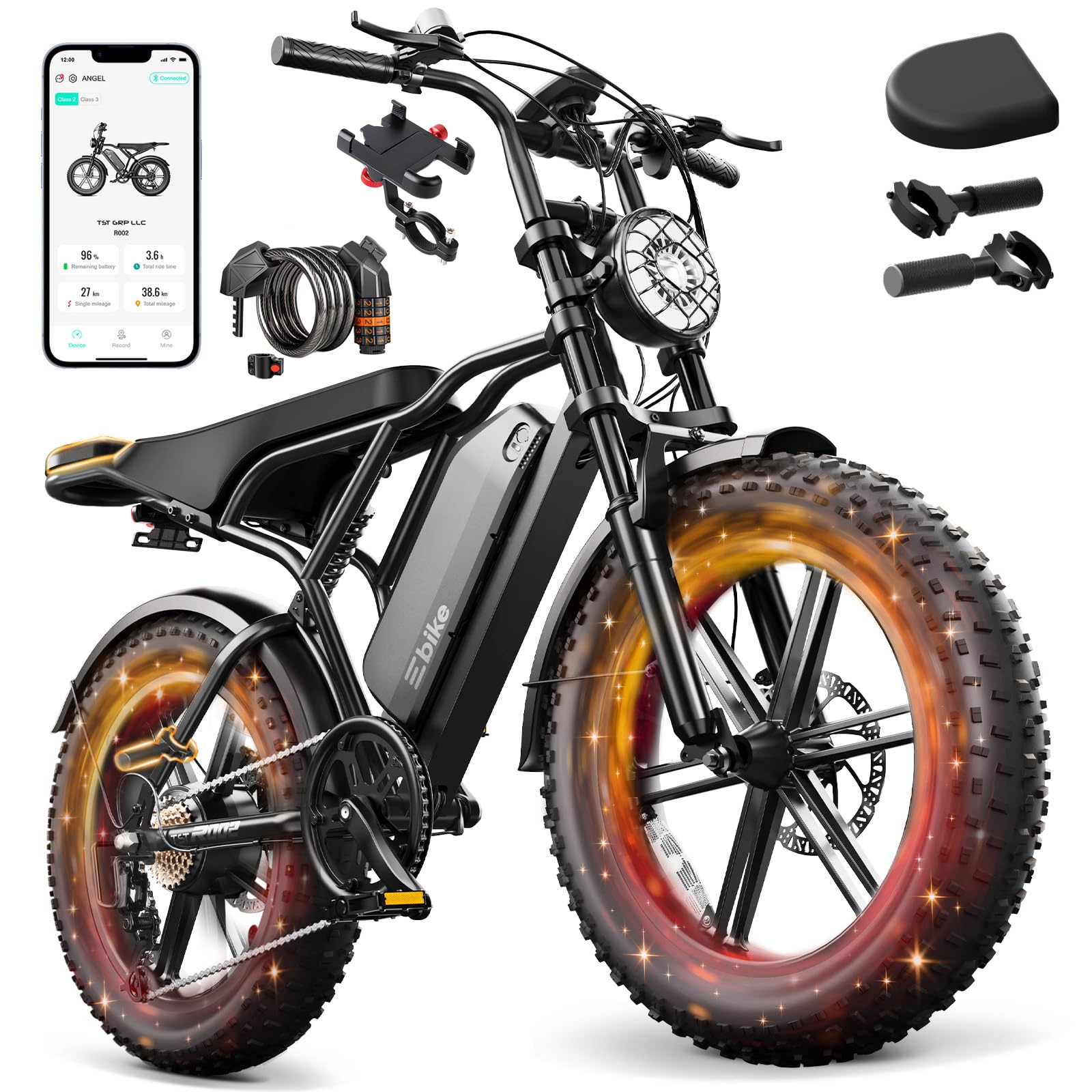 48V 1500W Rear Hub Motor With Battery - LIMITE แบตเตอรี่ลิเธียม 48V 750W/1500W มอเตอร์ดุมล้อหลัง, ดิสก์เบรก,